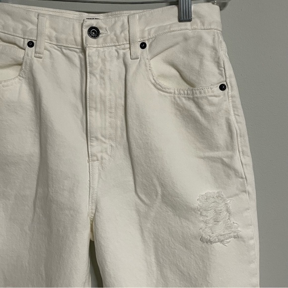 SLVRLAKE London White Destructed Jeans 28 Straight Leg 100% Cotton USA $289 - Picture 7 of 15